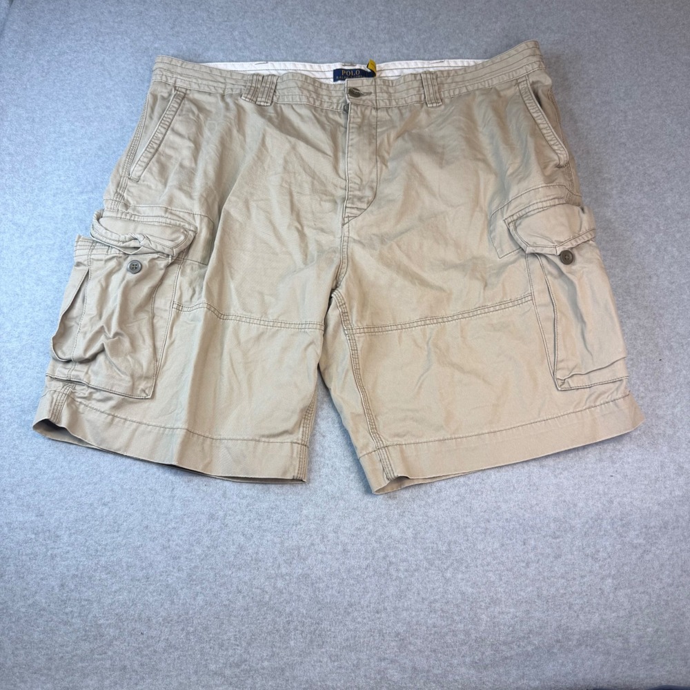 Polo Ralph Lauren Mens Tan Khaki Classic Chino Cargo Shorts Size 44B 44G